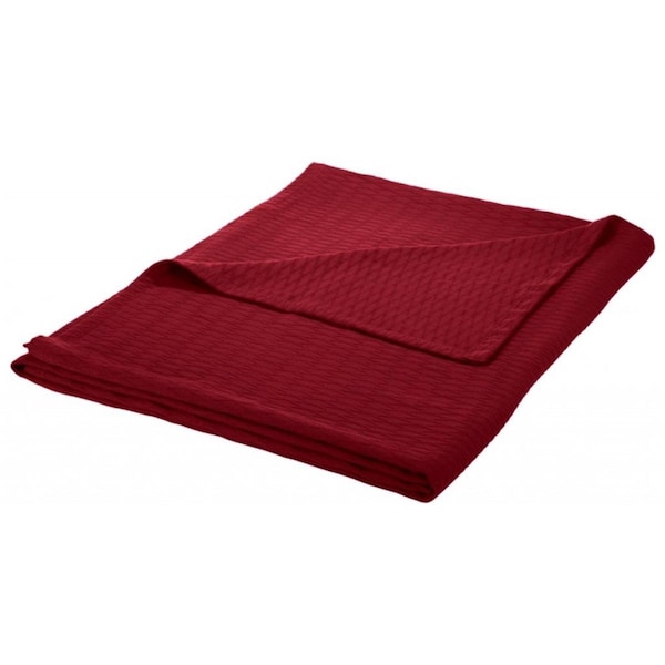 Impressions By Luxor Treasures BLANKET-DIA KG BG All-Season Luxurious 100% Cotton Blanket King, Burgundy - BLANKET_DIA KG BG