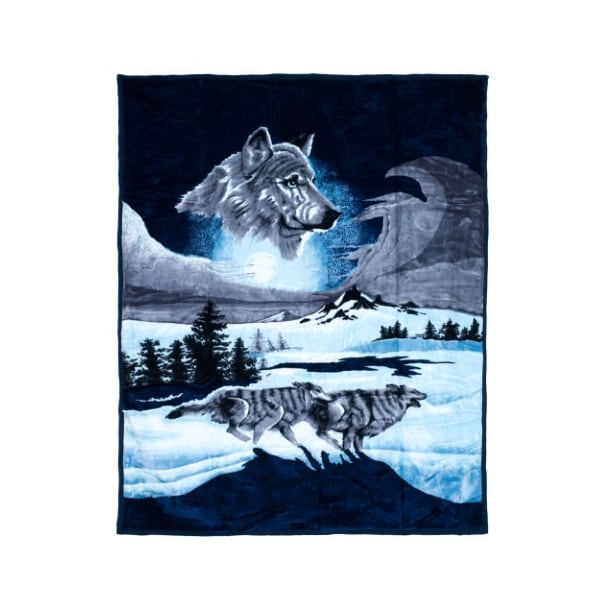Hastings Home Hastings Home Wolf Heavy Thick Plush Mink Blanket - 8 pound - 862195VKO