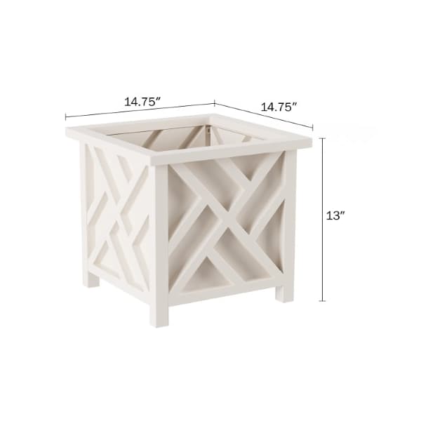 Nature Spring Nature Spring Square Planter Box- Raised Plant Stand for Indoor or Outdoor Use- Lattice Design - 282722CGO