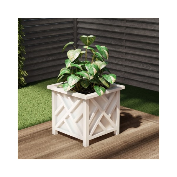 Nature Spring Nature Spring Square Planter Box- Raised Plant Stand for Indoor or Outdoor Use- Lattice Design - 282722CGO