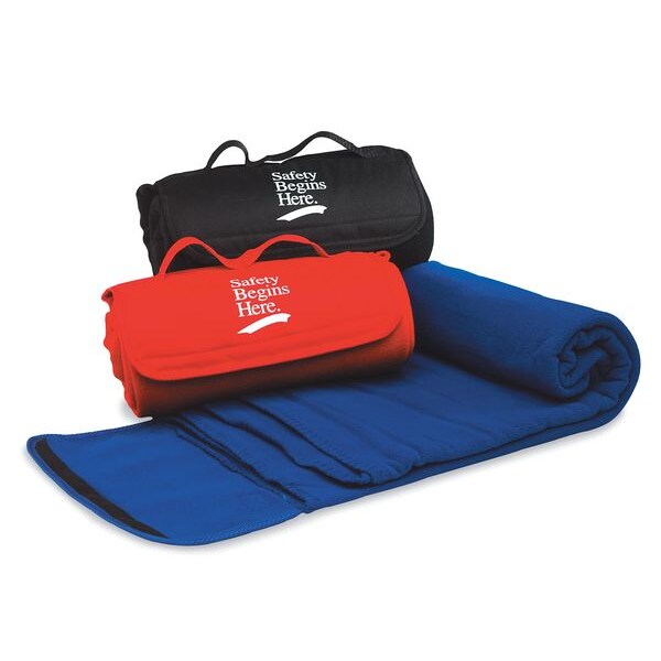 Zoro Select Blanket, Safety Begins Here, Navy Blue - 9X691