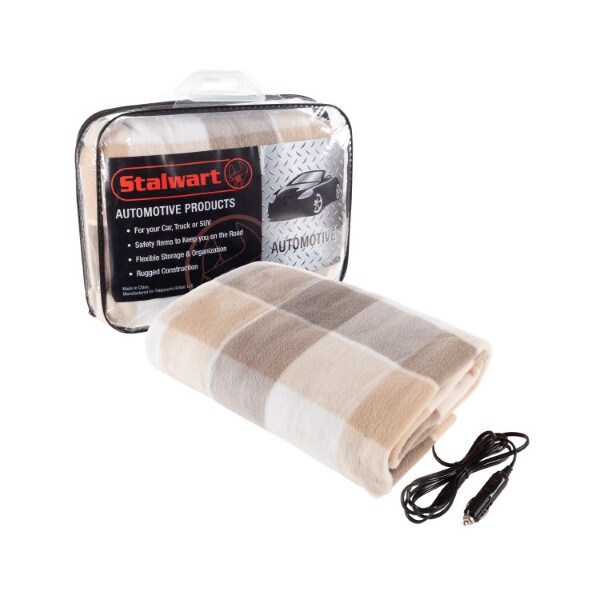 Fleming Supply Electric Car Blanket with 12-volt Polar Fleece Travel Throw for Car, Truck and RV for Cold Weather - 424231XJE