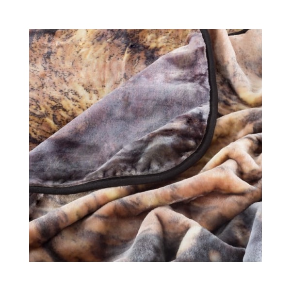 Hastings Home Heavy Fleece Blanket with Pair of Wolves Pattern 8-pound Faux Mink Blanket for Bed (74-in x 91-in) - 340171QMO