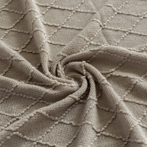 Deerlux Set of 2 Decorative Knit Throw Blanket, 50x60 in, Boasting a Durable Diamond Pattern Design - QI003966.GY.2