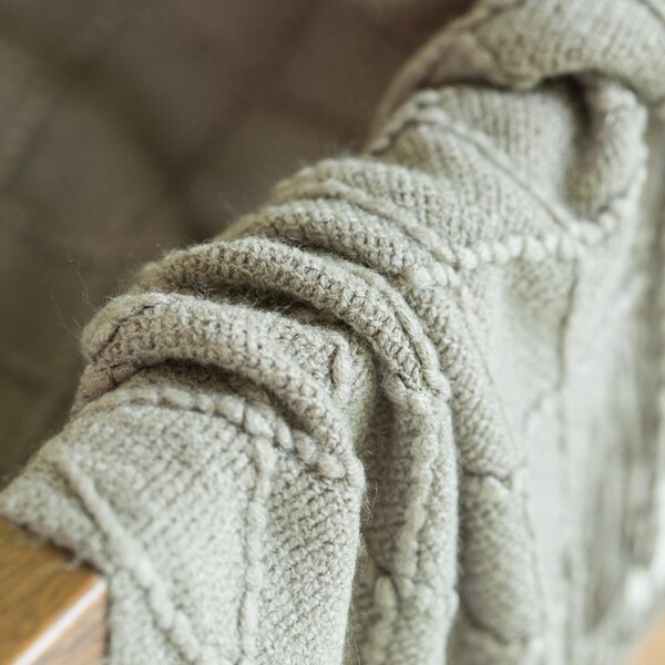 Deerlux Set of 2 Decorative Knit Throw Blanket, 50x60 in, Boasting a Durable Diamond Pattern Design - QI003966.GY.2