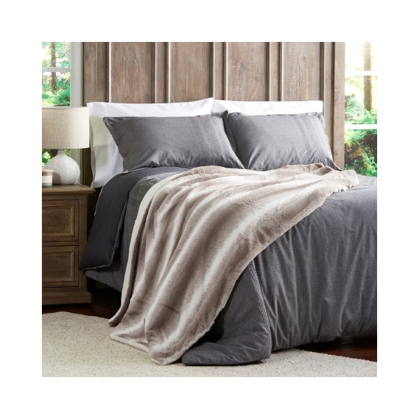 Hastings Home Faux Fur Throw Blanket, Luxurious, Soft, Hypoallergenic with Sherpa Back, 60"x70" (Cream Beige) - 629020FQY