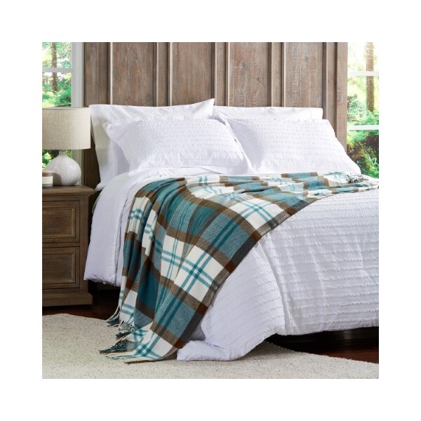 Hastings Home Soft Throw Blanket, Oversized, Fluffy, Vintage-Look an Cashmere-Like Woven Acrylic (Bristol Plaid) - 665735ROM