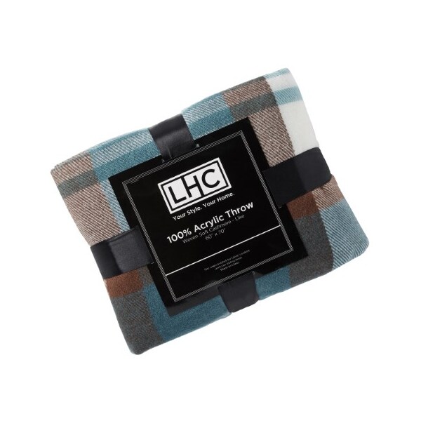 Hastings Home Soft Throw Blanket, Oversized, Fluffy, Vintage-Look an Cashmere-Like Woven Acrylic (Bristol Plaid) - 665735ROM