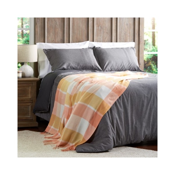 Hastings Home Soft Throw Blanket, Oversized, Fluffy, Vintage-Look an Cashmere-Like Woven Acrylic (Desert Blush Plaid) - 391646XXX