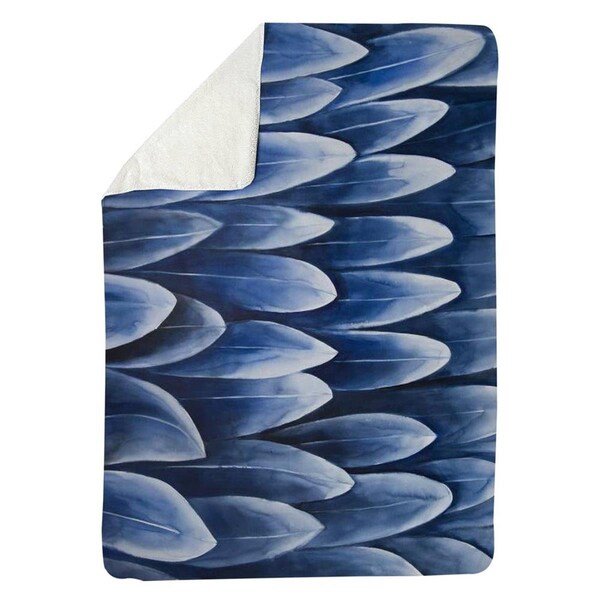 Kd Cuna 60 x 80 in. Plumage Blue-Sherpa Fleece Blanket - KD2788513