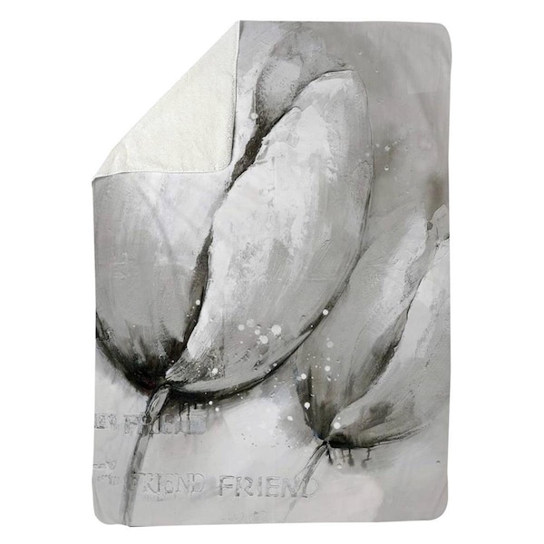 Begin Home Decor 60 x 80 in. Contemporary Tulips-Sherpa Fleece Blanket - 5545-6080-FL45-1