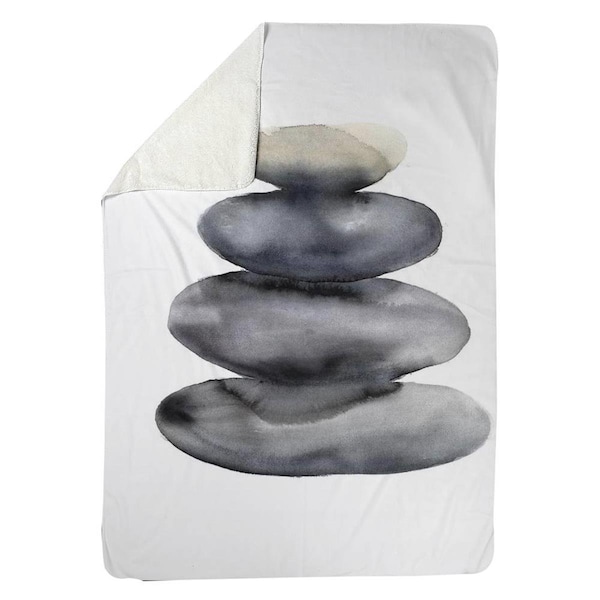 Begin Home Decor 60 x 80 in. Four Hot Stones-Sherpa Fleece Blanket - 5545-6080-SL26