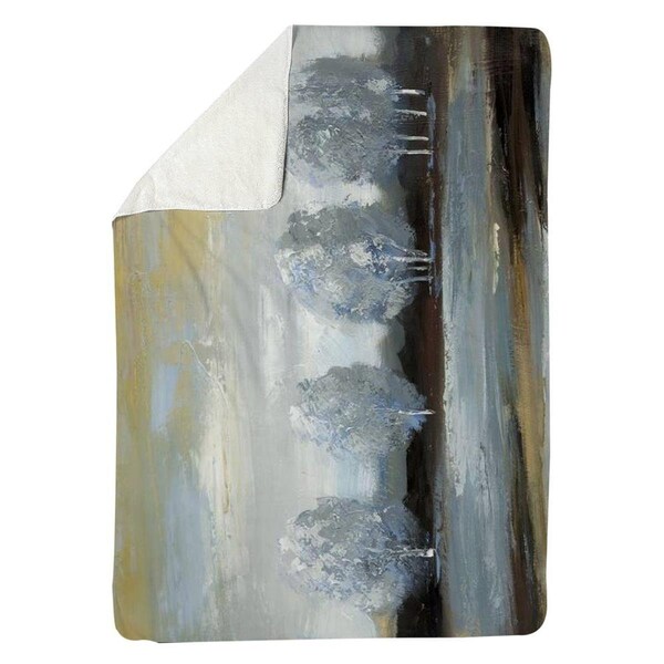 Begin Home Decor 60 x 80 in. Grey Landscape-Sherpa Fleece Blanket - 5545-6080-LA4
