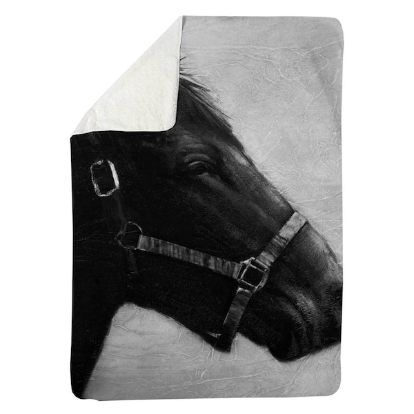 Begin Home Decor 60 x 80 in. Gallopin The Horse-Sherpa Fleece Blanket - 5545-6080-AN64-1