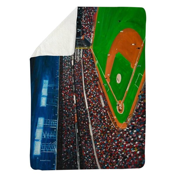 Begin Home Decor 60 x 80 in. Baseball Game-Sherpa Fleece Blanket - 5545-6080-SP65