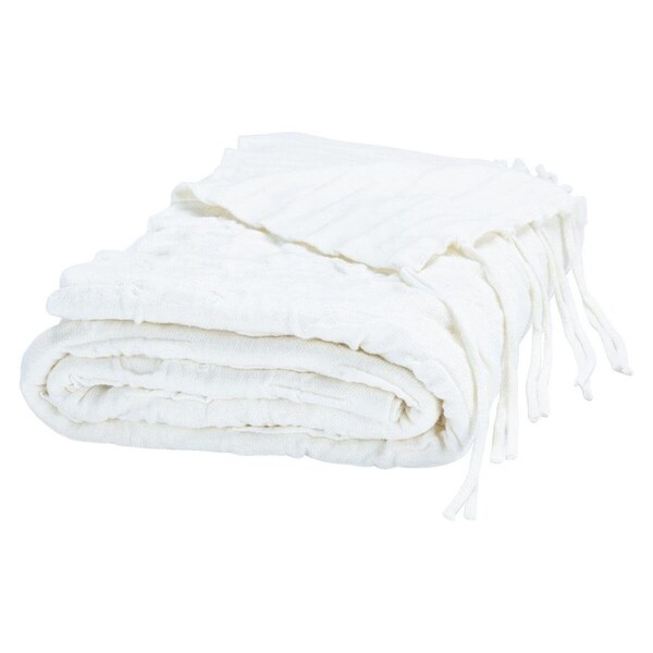 Safavieh 50 x 60 in. Delena Throw, Ivory - THR241D-5060