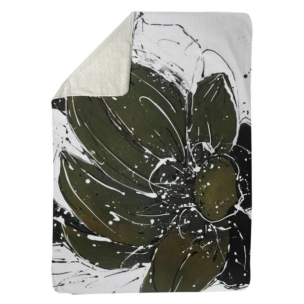 Begin Home Decor 60 x 80 in. Abstract Flower with Paint Splash-Sherpa Fleece Blanket - 5545-6080-FL200