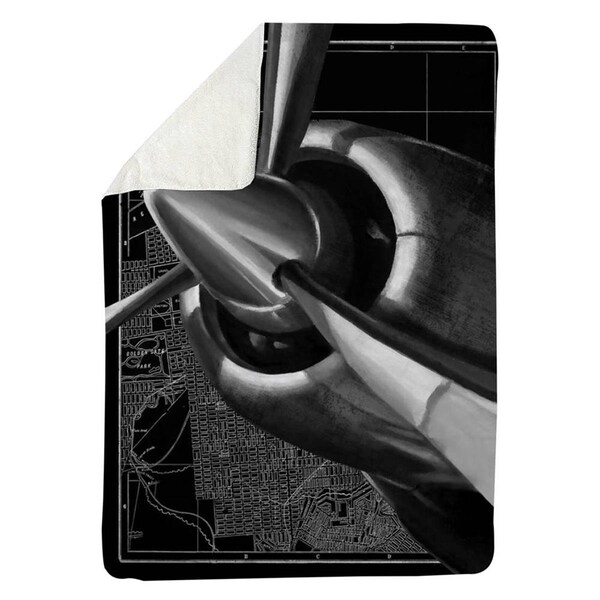 Begin Home Decor 60 x 80 in. Airplane Flying Over San Francisco-Sherpa Fleece Blanket - 5545-6080-TR12
