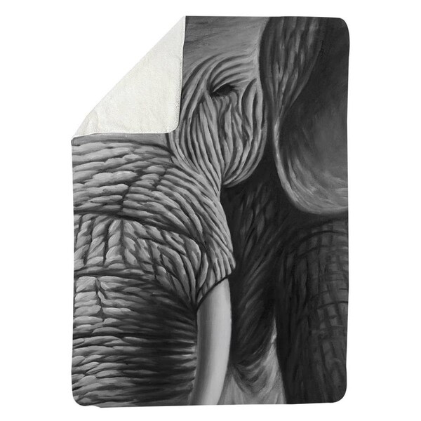 Kd Cuna 60 x 80 in. Elephant-Sherpa Fleece Blanket - KD2788566