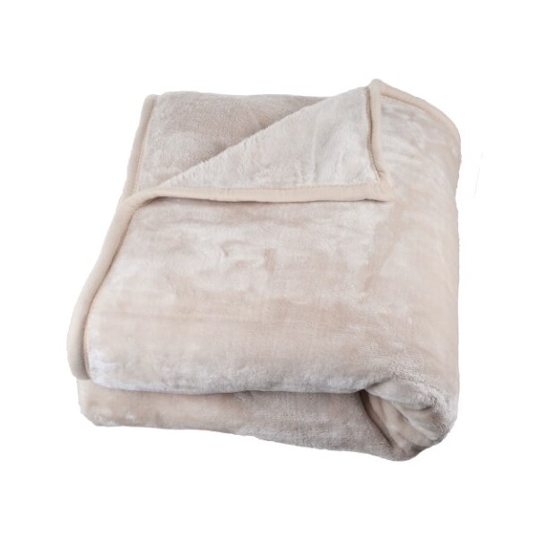 Hastings Home Hastings Home Solid Soft Heavy Thick Plush Mink Blanket 8 pound - Beige - 117959GYK
