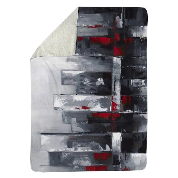 Begin Home Decor 60 x 80 in. Abstract Cityscape-Sherpa Fleece Blanket - 5545-6080-CI16