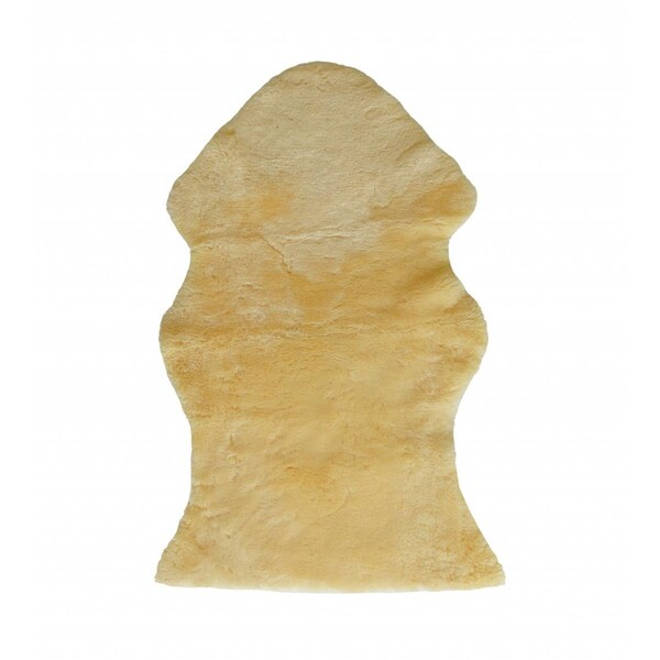Homeroots 2 x 4 ft. Medical Grade Sheepskin Throw Blanket Natural & Off White - 388645