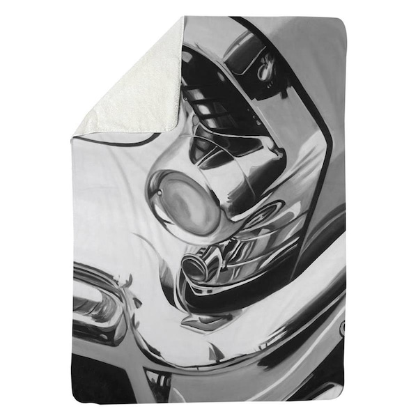 Kd Cuna 60 x 80 in. Beautiful Chrome Car-Sherpa Fleece Blanket - KD2786029