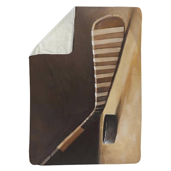 Kd Cuna 60 x 80 in. Stick & Hockey Puck-Sherpa Fleece Blanket - KD2785810