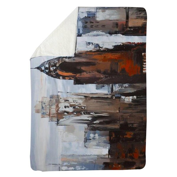 Kd Cuna 60 x 80 in. Grey Day in the City-Sherpa Fleece Blanket - KD2791002