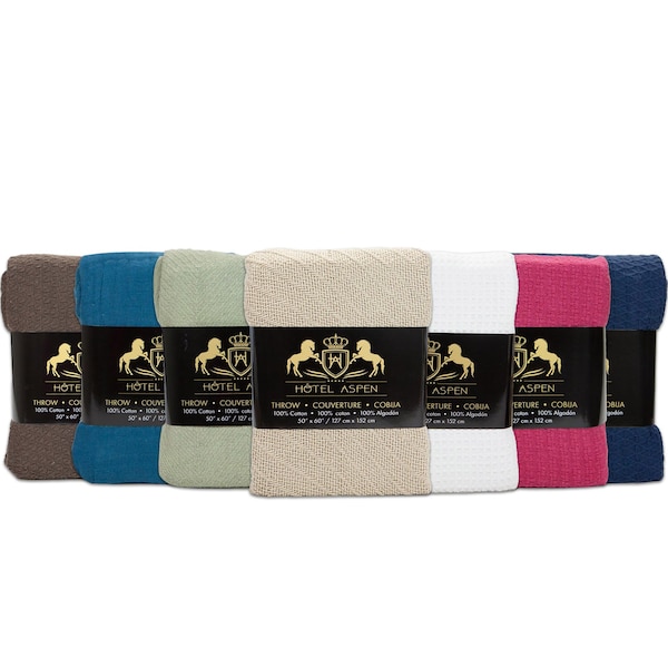 Monarch Brands Hotel Throws - 50in x 70in, Solids, 12PK - HA-50X70-SLD-CS