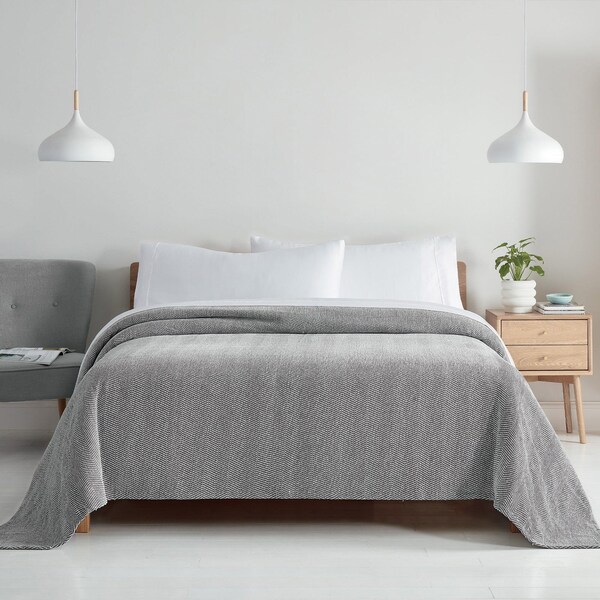 Monarch Brands Aston & Arden Chenille Blanket - Twin, Dark Grey - P-BLT-CHN-TW-DG