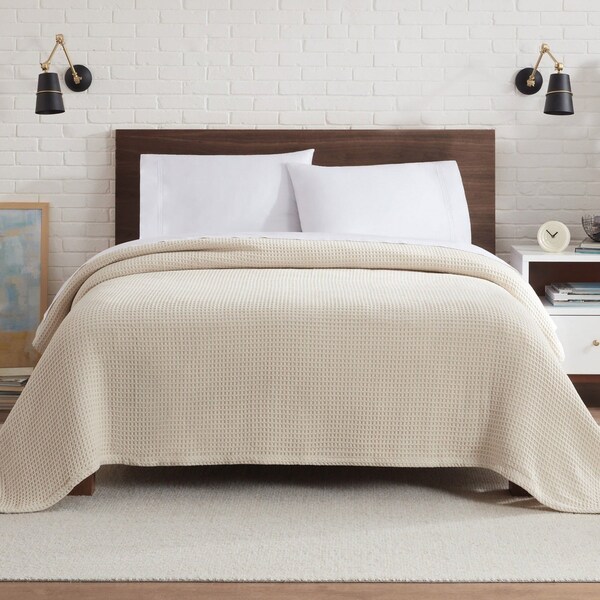 Monarch Brands Aston & Arden Waffle Blanket - Twin, Beige - P-BLT-WFL-TW-BG