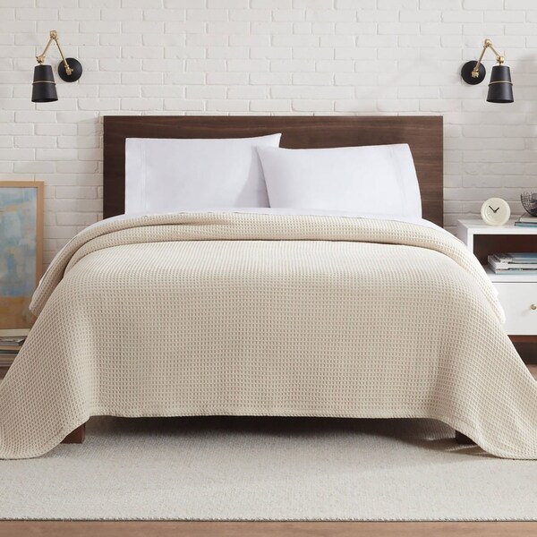 Monarch Brands Aston & Arden Waffle Blanket - King, Beige - P-BLT-WFL-KG-BG