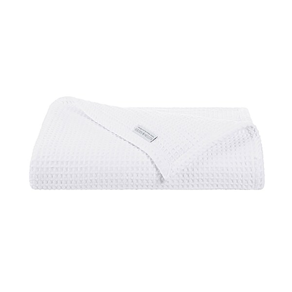 Monarch Brands Aston & Arden Waffle Throw Blanket - White - P-THROW-WFL-WH
