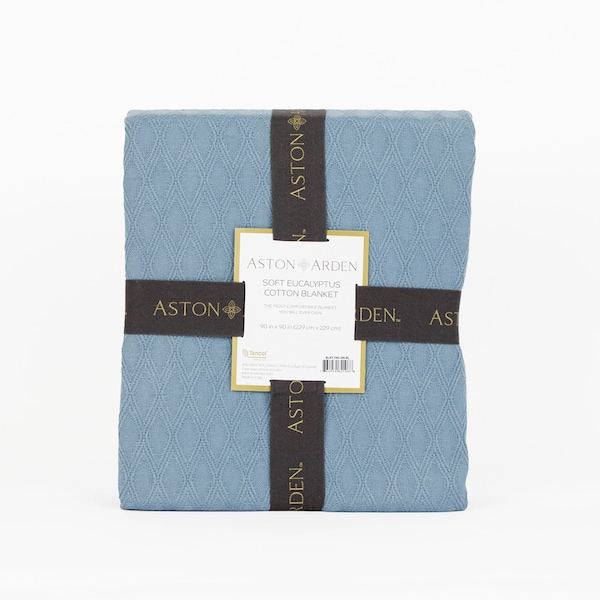 Monarch Brands Aston & Arden Tencel Blanket - Queen, Blue - P-BKT-TNC-QN-BL