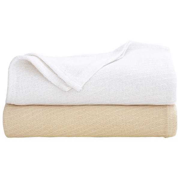 Martex Blanket, Natural Cotton, 66x90", PK4 - 1B07319