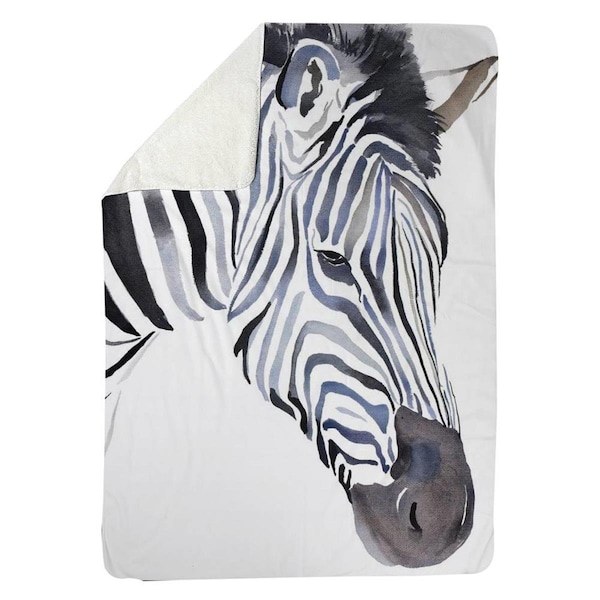 Kd Cuna 60 x 80 in. Zebra-Sherpa Fleece Blanket - KD2786958