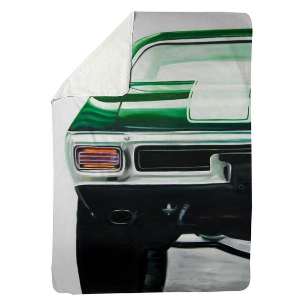 Kd Cuna 60 x 80 in. Classic Dark Green Car-Sherpa Fleece Blanket - KD2785815