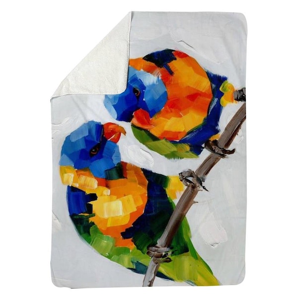 Kd Cuna 60 x 80 in. Couple of Parrots-Sherpa Fleece Blanket - KD2788577