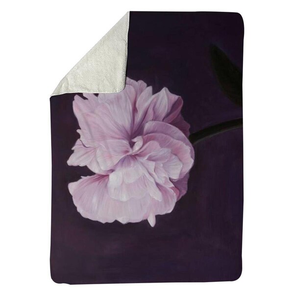 Kd Cuna 60 x 80 in. Beautiful Purple Flower-Sherpa Fleece Blanket - KD2789921