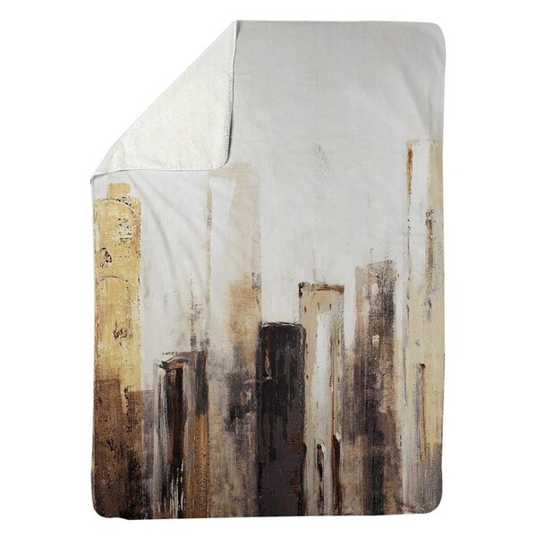 Kd Cuna 60 x 80 in. Earthy Tones City-Sherpa Fleece Blanket - KD2786156