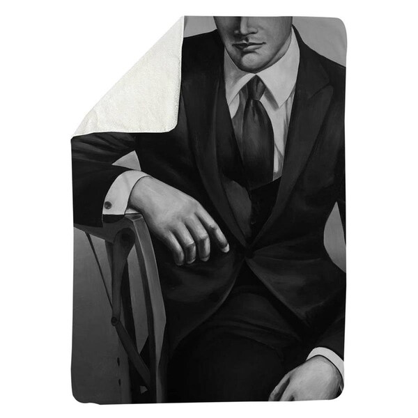Begin Home Decor 60 x 80 in. Businessman-Sherpa Fleece Blanket - 5545-6080-FA1