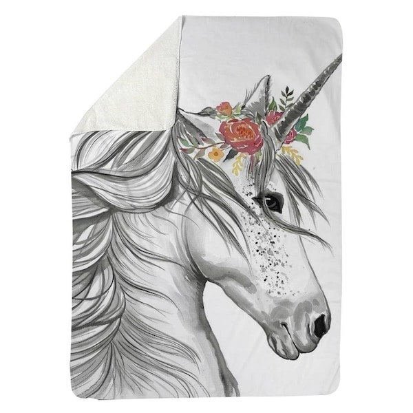 Kd Cuna 60 x 80 in. Magic Unicorn-Sherpa Fleece Blanket - KD2788522