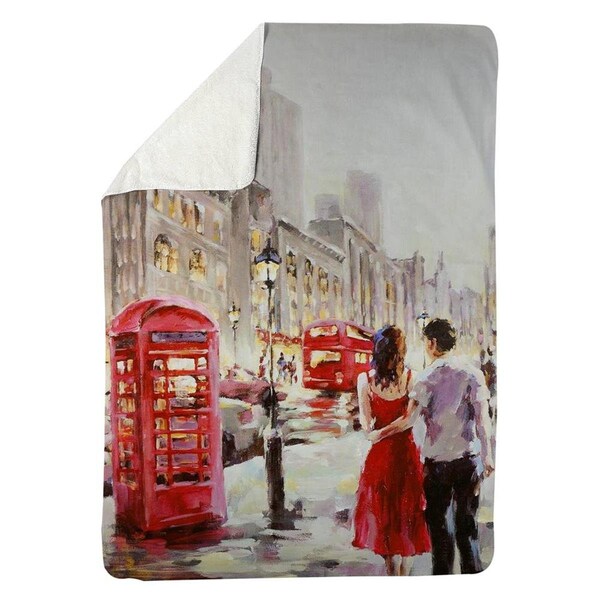 Begin Home Decor 60 x 80 in. Couple Walking-Sherpa Fleece Blanket - 5545-6080-CI108