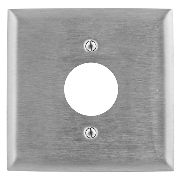 Hubbell Opening Wall Plates, Number of Gangs: 2 Stainless Steel, Brushed Finish - SS749