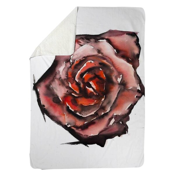 Begin Home Decor 60 x 80 in. Watercolor Rose-Sherpa Fleece Blanket - 5545-6080-FL290