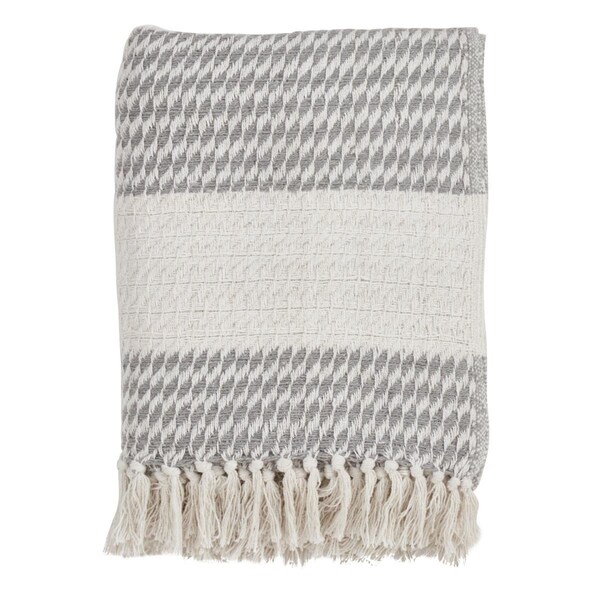 Rlm Distribution Cotton Throw with Diamond Weave Design, Gold - HO1625241