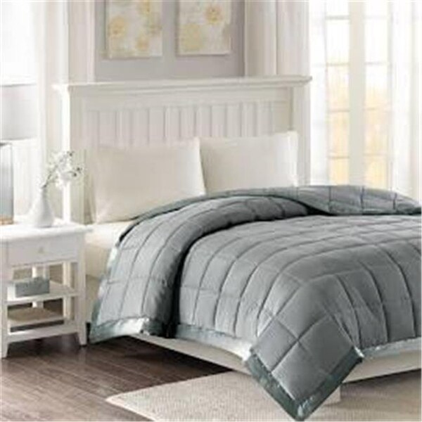 Madison Park Madison Park MP51-5148 Twin Size Microfiber Down Alternative Blanket with 3M Moisture Management; Charcoal - MP51-5148