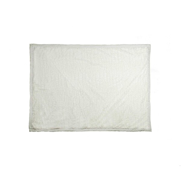 Homeroots 50 x 70 in. Faux Hide Throw Ivory Mink - 293155