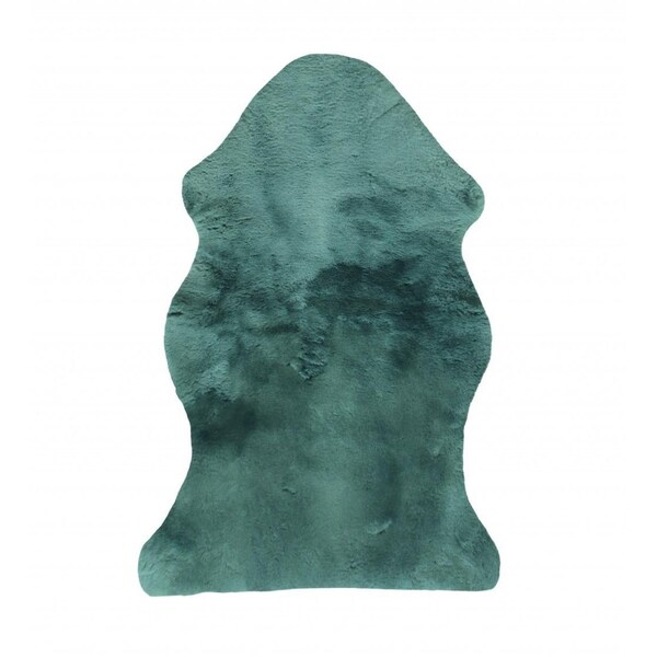 Homeroots 2 x 4 ft. Green Natural Off White Medical Grade Sheepskin Throw Blanket - 388646